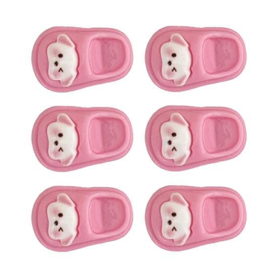 6Pcs Girl Hairpin Cartoon Slippers Design Small Hair Clips Girls Students Secure Hold No Slip Hair Accessories
