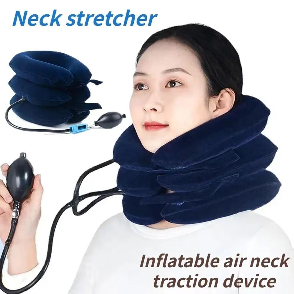 1Pcs 3 Layers Neck Stretcher Inflatable Air Orthopedic Pillow Collar Neck Support