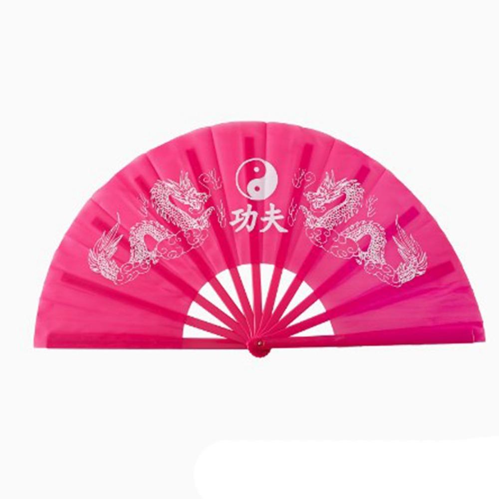 Пластиковая кость Китайский веер Тайцзи Йога Кунг-фу 34 см Ручной складной сценический веер Декор для свадьбы и вечеринки