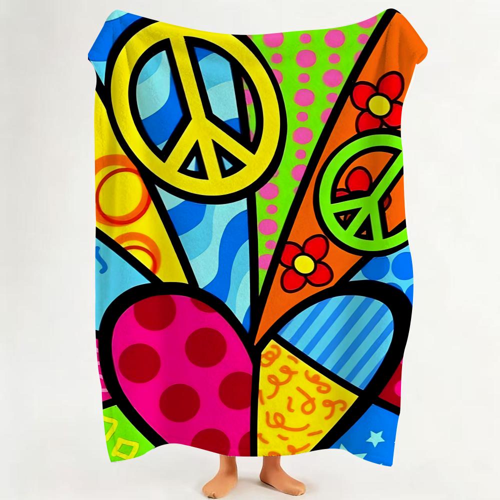 Художник R Romero B Britto Плед горячий Фланелевый плед Подходит для дивана Гостиной Спальни мягкий