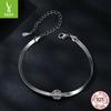Simple And Classic 50-Point Mozzarella Diamond Snake Bone Bracelet, Shining Elegant Style S925 Sterling Silver Bracelet Jewelry