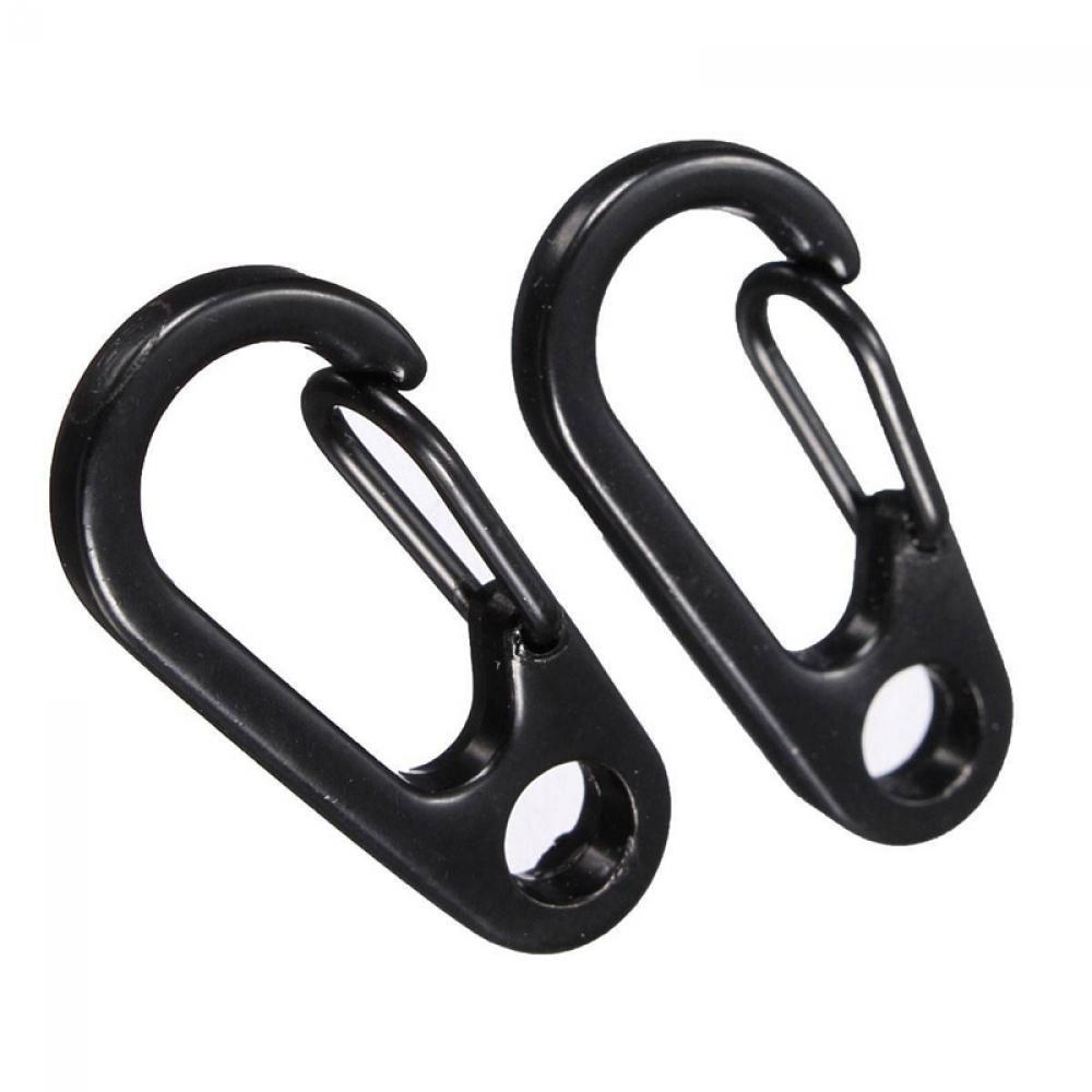 Pair New Tool Clip Spring Buckle Split Ring Keyring Stainless Steel Carabiner