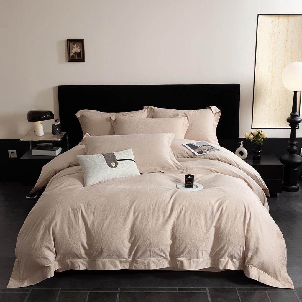 Premium all cotton high count thick woven jacquard four piece set - Paris Time