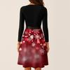 Women's Casual Fashion Round Neck Long Sleeve Christmas Printed Party Vintage Long Dresses