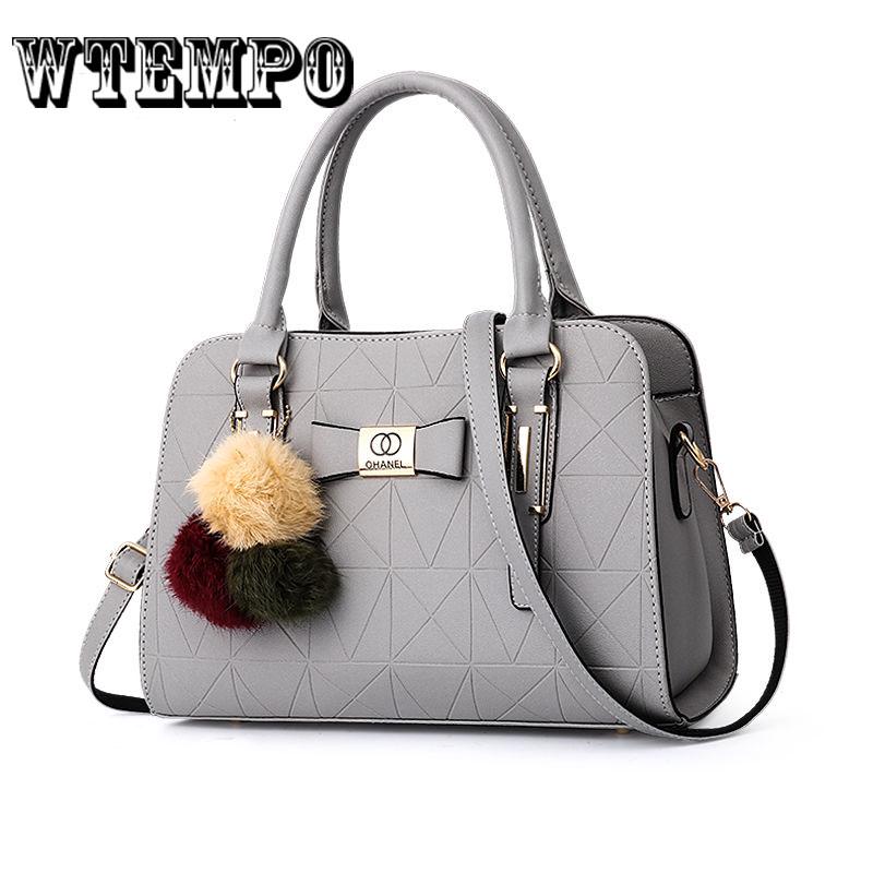 Handbag Women Bags Zipper Crossbody Bags Shoulder Bag Casual Shell Tote with Hairball Ornaments