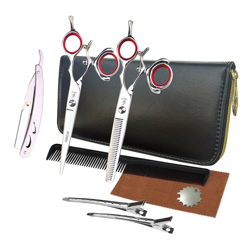 SANGELAR 6-дюймовый набор ножниц для волос с вращающейся ручкой Профессиональный парикмахерский набор Профессиональный парикмахерский набор парикмахерских ножниц