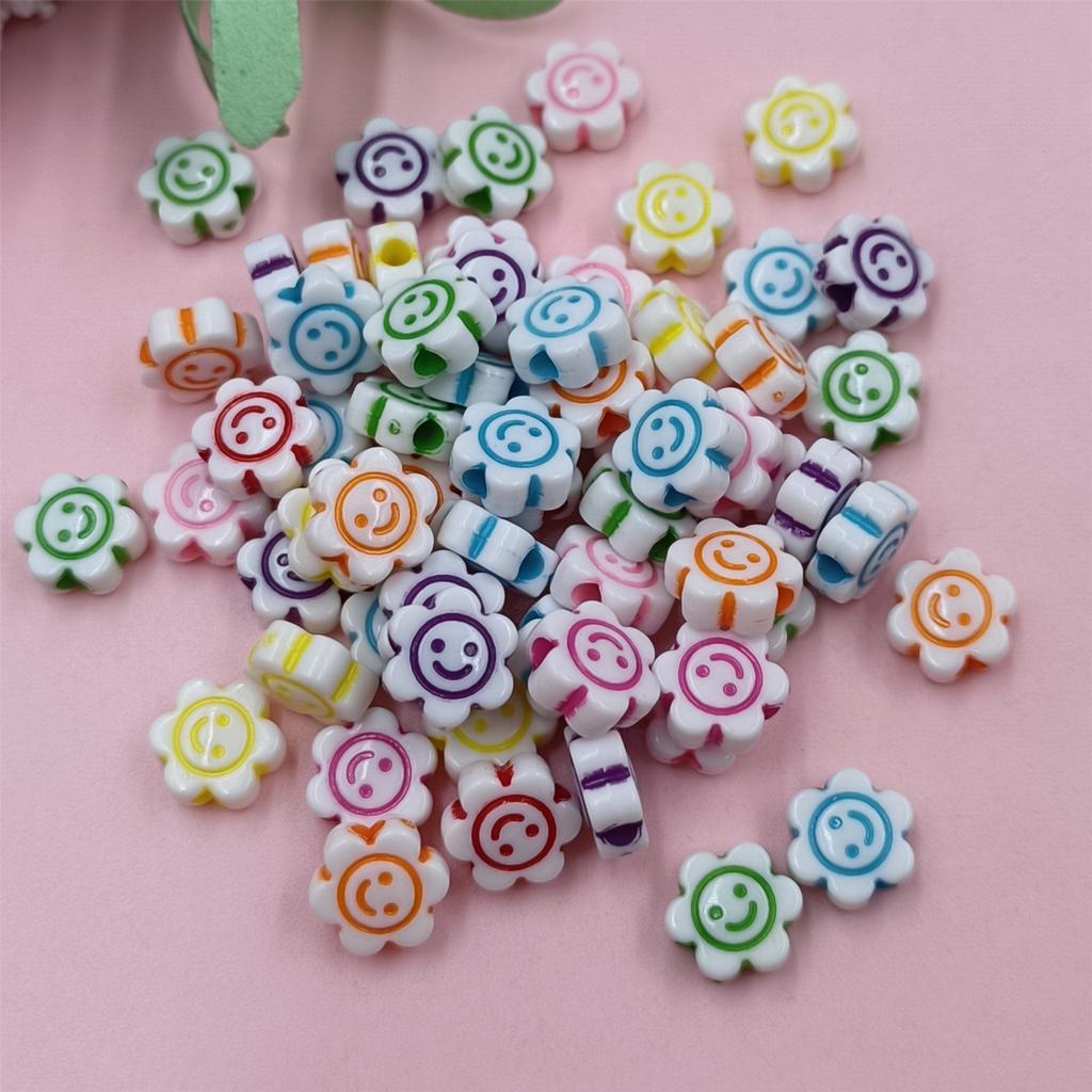 100pcs Acrylic Flowers Rose Alphabet Round Beads Butterfly Beads DIY Beaded Material Handmade Necklace Bracelet Jewelry Accessories