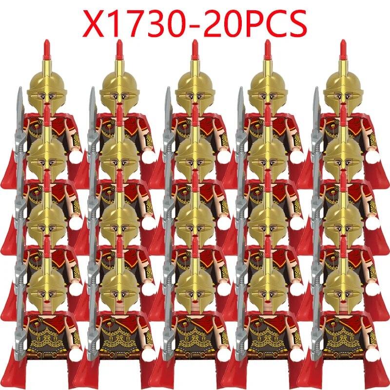 Military Building Blocks Medieval Times Roman Solider Figures Toys Adults Kids Gifts Weapons Sword Shield Helmet Cloak Halberd