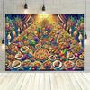 2D Rich Dinner Table Backdrop for Food Photography or Party Photoshoot