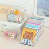 New Kawaii Acrylic Stickers Kpop Photocards Storage Box Desktop Organizer Pen Holder School Stationery