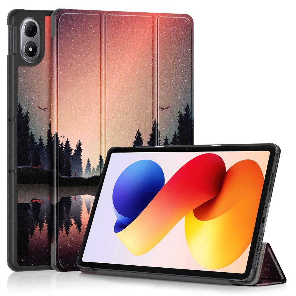 Чехол для Xiaomi Redmi Pad 2 Pro 12,1 дюйма 2025 года, кожаный, с тройным сгибом, магнитная крышка, Funda для POCO Pad M1 12,1" с функцией автосна