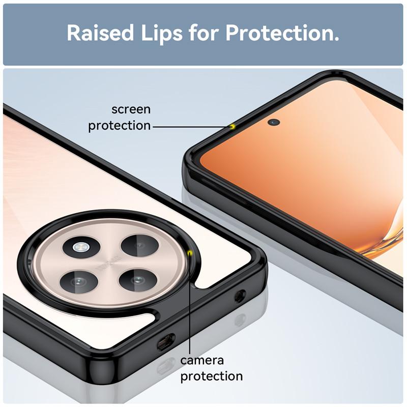 Для OPPO Reno12 F Чехол OPPO Reno12 F FS 5G Reno12 F 4G Чехол-бампер противоударный прозрачный ПК ТПУ телефон задняя крышка для OPPO Reno12 F