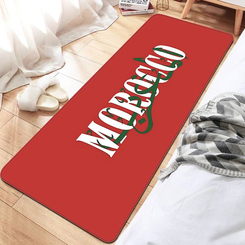 Morocco Map Flag Hallway Carpet Washable Non-Slip Living Room Sofa Chairs Area Mat Kitchen Doormat Area Rug