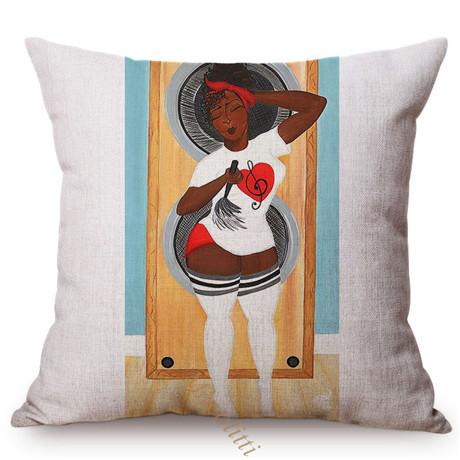 Pop Abstract Africa Woman Pattern Pillow Case, Sexy Oil Painting Art, Sofa Decoration, Cotton Linen Cushion Cover, Fashion