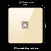 Hong Kong & Macau 13A British Socket with USB Fast Charging, Type-C, Gold Glass Panel, Three-Hole Square Pin
