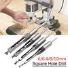 Drill Bit Hole 6/6.4/8/10/12.7mm Square Mortising Chisels Woodworking Tool