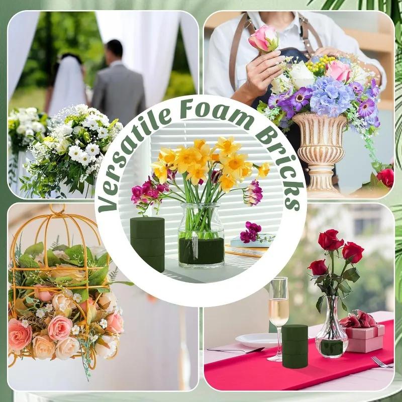 Круглые блоки из флористической пены для DIY, впитывающие кирпичи из флористической пены, влажные/сухие губки для флористов, садовая цветочная пена, впитывающий воду блок