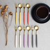 (Стелла) Золотая чайная ложка, вилка для чая - 5 цветов