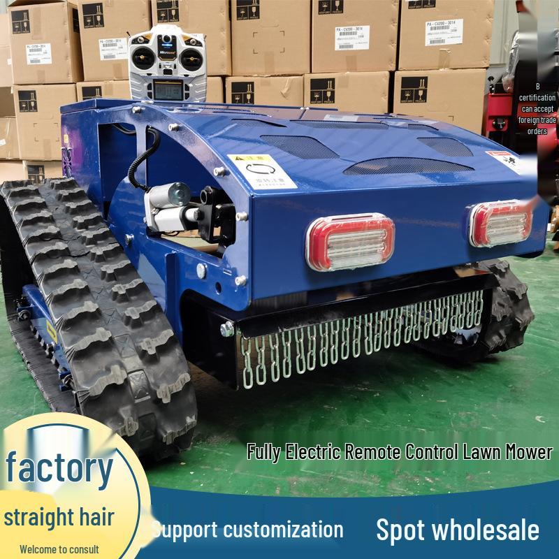 New Electric Smart Remote-Control Lawn Mower with Track-Type Blade Lifting
