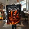 Custom Name,Cincinnati Bengals, Printed Flannel Blanket, soft throw for bedroom sofa, washable, Christmas present, great gift.