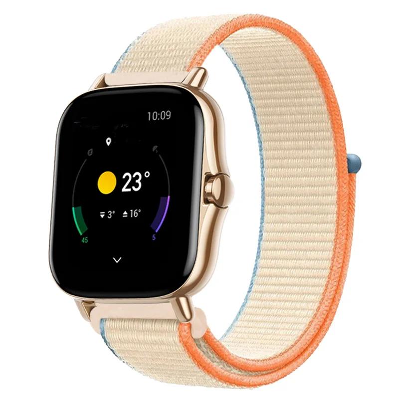20mm/22mm Nylon Loop Watch Band For Amazfit GTS/4/2/2e/3/GTS2 Mini/GTR 4/3 pro/GTR2/2e/stratos 2/3 Bracelet Amazfit Bip-u Strap