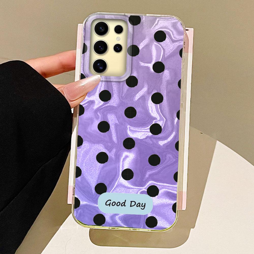 Красочный классический чехол для телефона с черными точками для Samsung Galaxy S25 S24 S23 S22 S21 FE Plus Ultra S25+ S24+ Оболочка Силиконовая задняя крышка