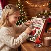 Advent Calendar for Kids Red Bird Calendar, 24-Day Christmas Countdown Set with Acrylic Ornament Collection Ornaments, 2D Tree Hanging Decor, Holiday