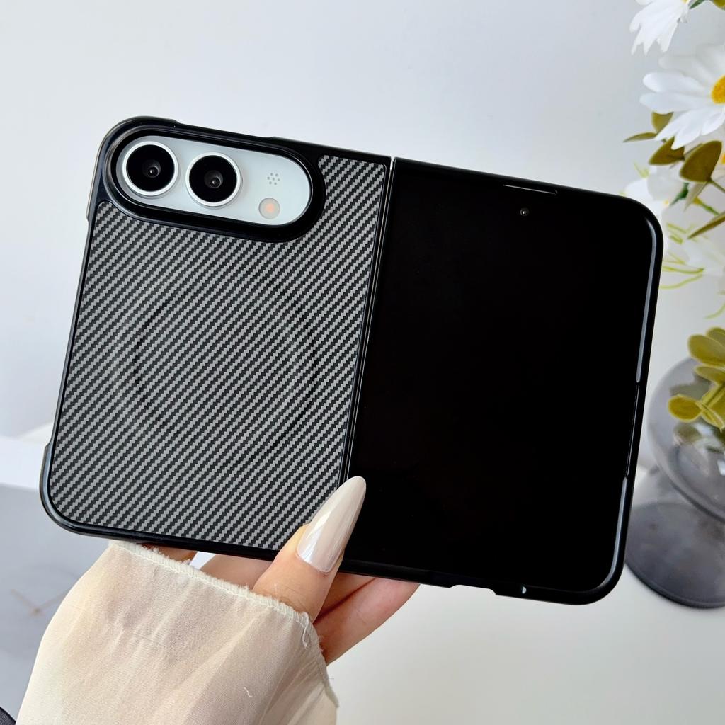 Магнитный чехол-книжка Luxury Carbon Fiber Leather для iPhone Duo Fold, Защитная задняя крышка для Magsafe, Чехол для беспроводной зарядки