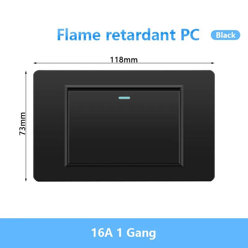 118 Тип Бразилия Корея Австралия США стандартный настенный выключатель света 16A панель ПК питание ВКЛ ВЫКЛ 1/2/3/4/Gang 2Way кнопочный переключатель