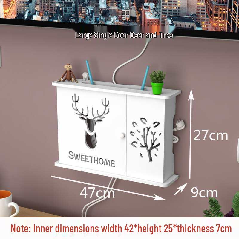 Настенная полка без сверления для Wi-Fi роутера и ТВ-приставки для гостиной/спальни