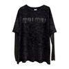Heavy Industry Hot Diamond Letter  Sky Design Fake Two Lace Long Sleeve T-shirt For Women