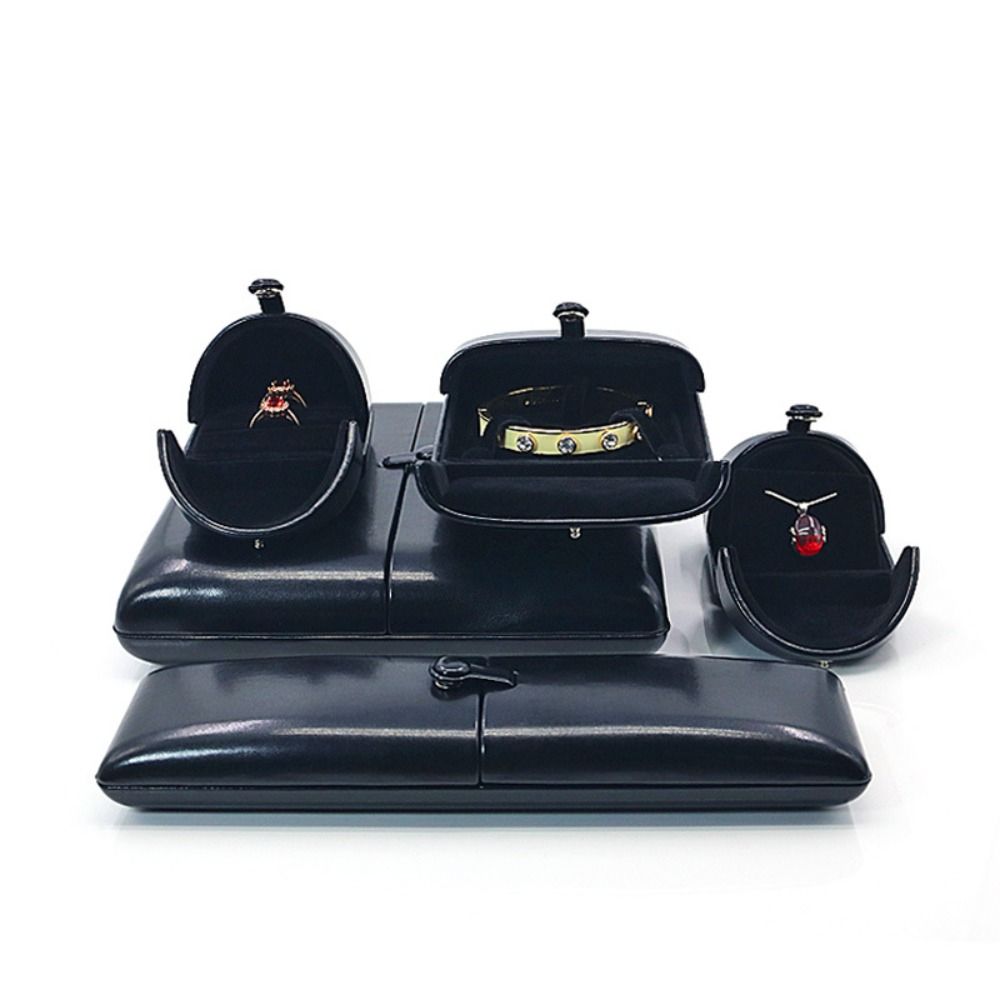 PU Leather Earrings Storage Case Rings Necklace Jewelry Holder Sweet Jewelry Display Box Gifts