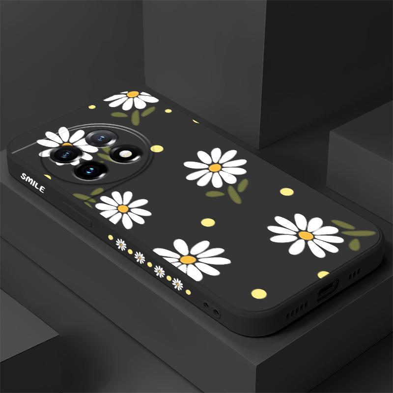 Элегантный чехол с ромашками для Oneplus 13 13R 12 12R 11 11R 10 10R 10T 9R 9RT 9 8T 8 7 7T Pro 5G Жидкий силиконовый чехол