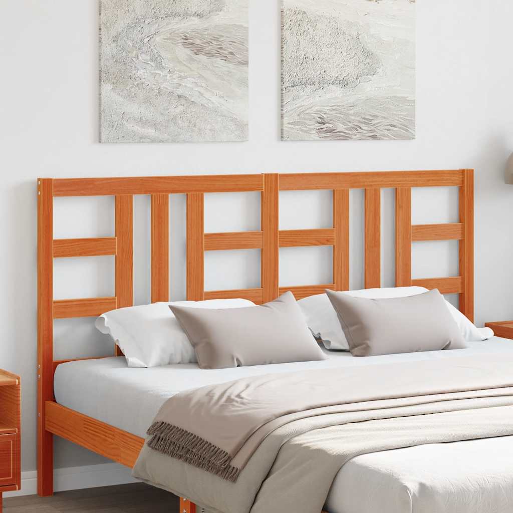 Headboard Wax Brown 150 cm Solid Pine Wood