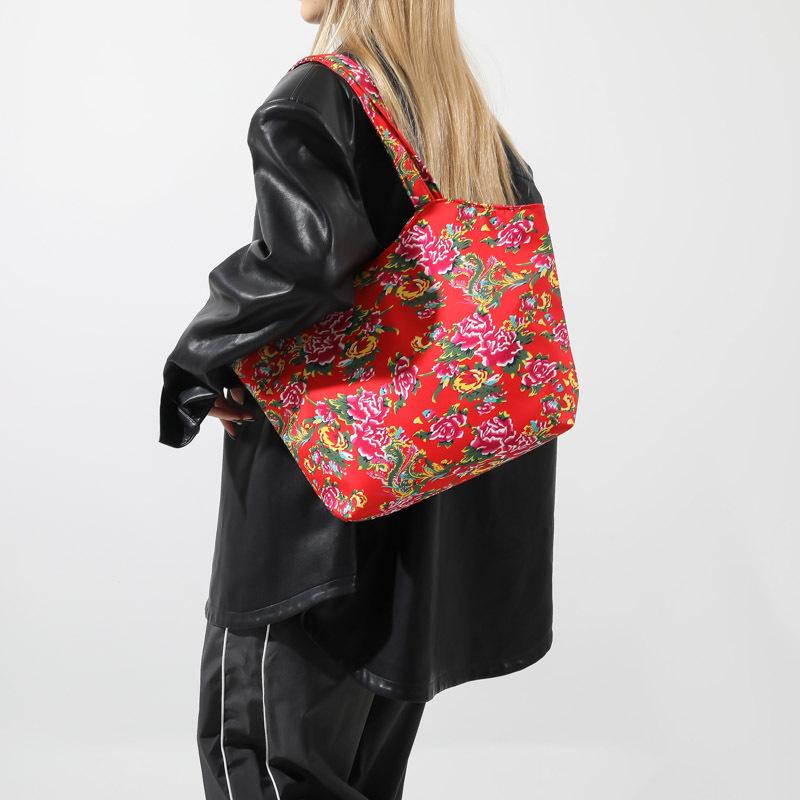 Популярные северо-восточные большие цветочные сумки 2024 года, новая женская сумка-тоут большой вместимости, этническая трендовая сумка через плечо, подмышечная сумка