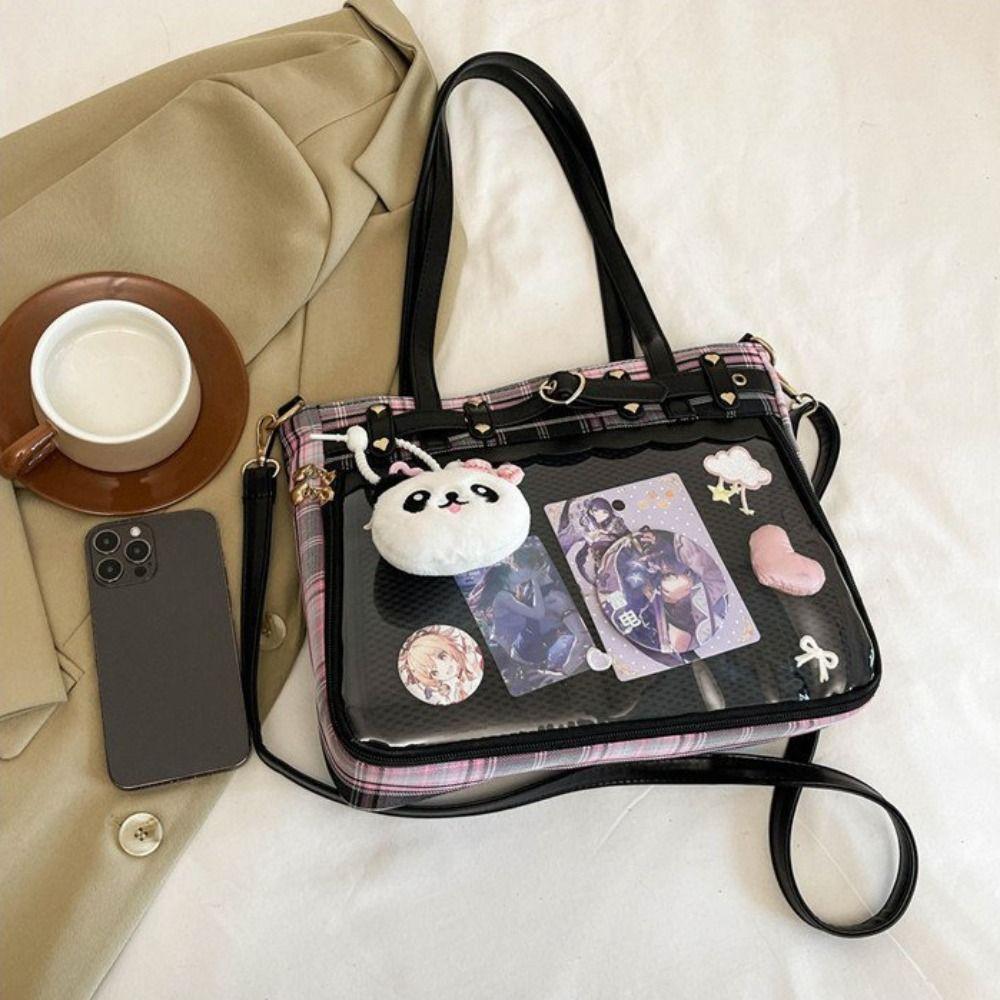Сетчатая Аниме-сумка Itabag с мультяшным дизайном, большая вместимость, прозрачная сумка через плечо, сумка-кроссбоди в стиле JK, для путешествий