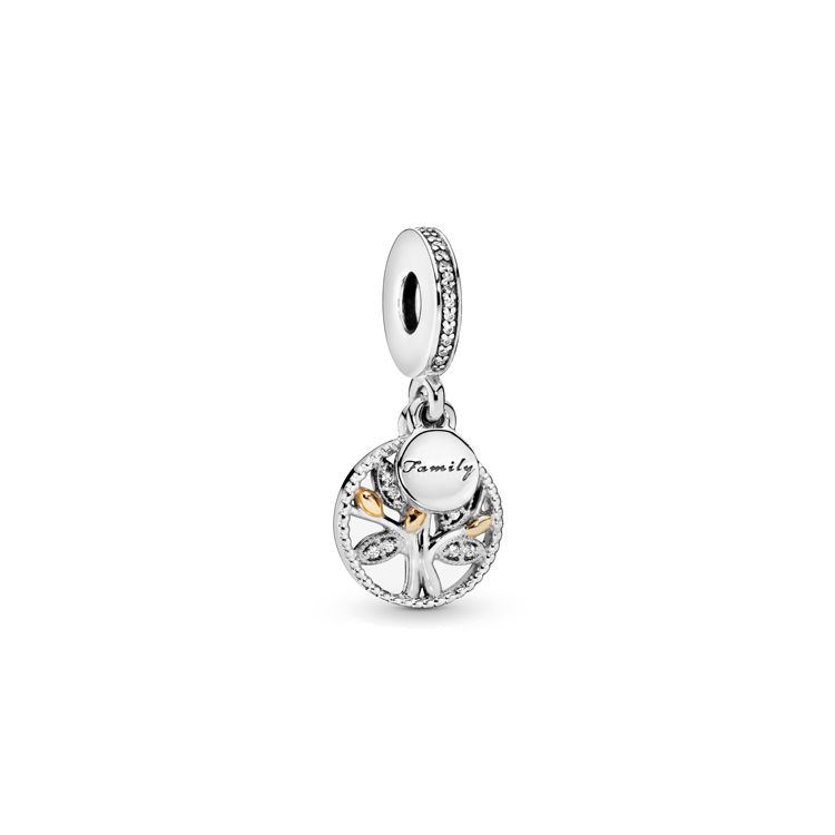 Pandora Family Tree Decoration 14K Gold/925 Silver Cubic Zirconia Pendant Women pendant 791728CZ