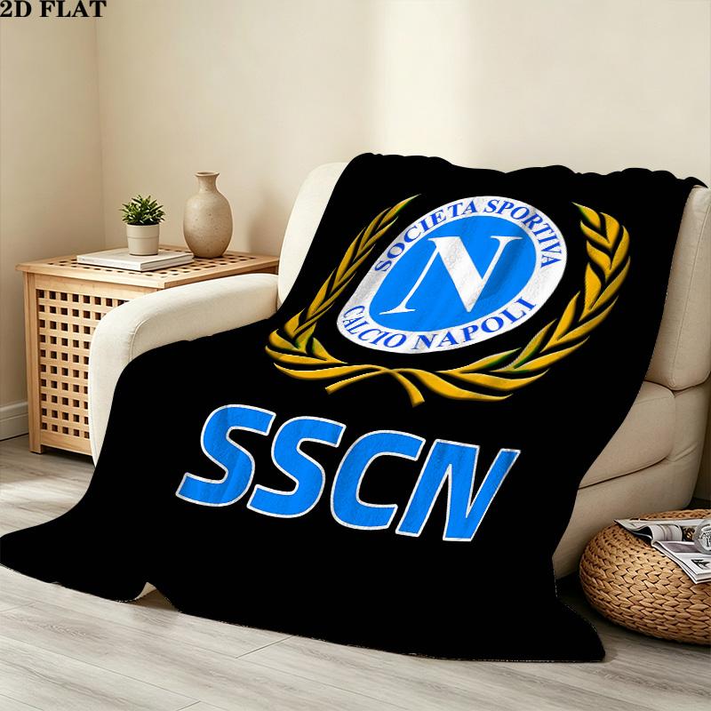 1PC Ssc Napoli Patterned Flannel Blanket Suitable For All Seasons For Home Decor Warmth And Comfort Gifts Holiday Present