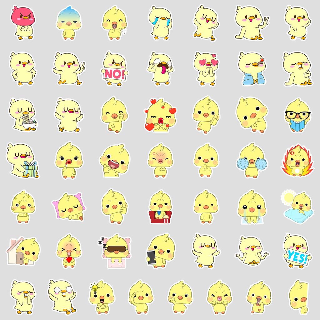 50 Милых Маленьких Желтых Уток Граффити Наклеек Креативные DIY Наклейки Животные Наклейки для Мобильного Телефона Компьютера Водонепроницаемые Декоративные Наклейки