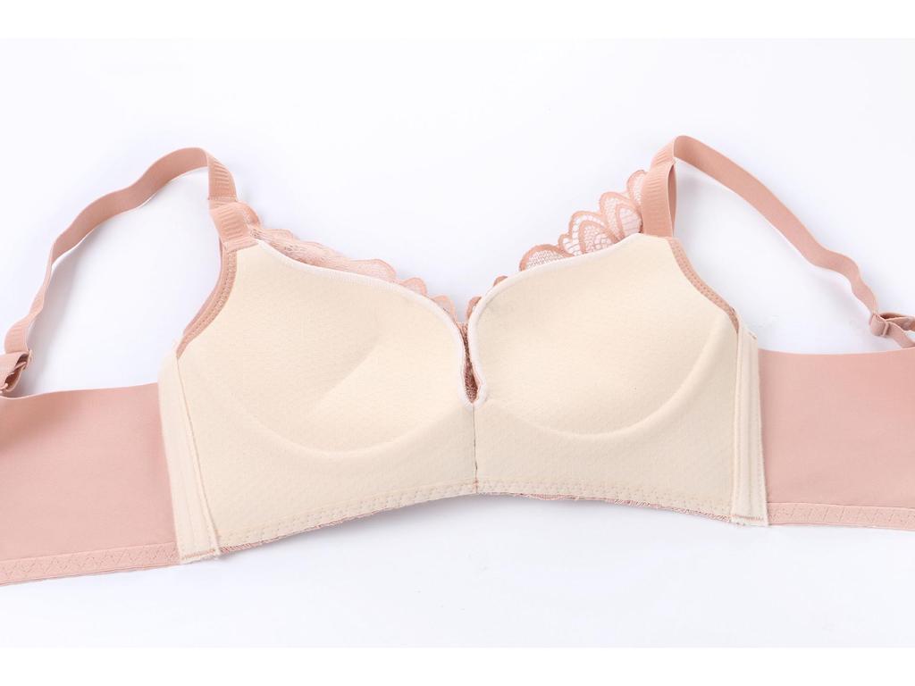 Оригинальный французский романтический кружевной бесшовный регулируемый комплект бюстгальтера для девочек для маленькой груди.
