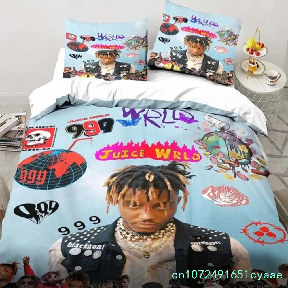 Рэп-исполнитель Juice Wrld 3D Печать Комплект Постельного Белья Односпальный Твин Фулл Квин Кинг Размер Комплект Постельного Белья Для Взрослых Детей Спальня Постельное Белье Подарок