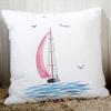 Blue Sea Sail Print Sofa Cushion Cover Pillowcase Home Party Car Bedding