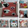 Винтажная милая наволочка с кошкой, короткий плюш, двусторонняя печать, квадратные наволочки для диванных подушек, декор для дивана и дома