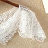 Pure Color Lace Shawl Lace Fake Collar Cape Cross Cloak Hollow Out Shawl  Spring Autumn