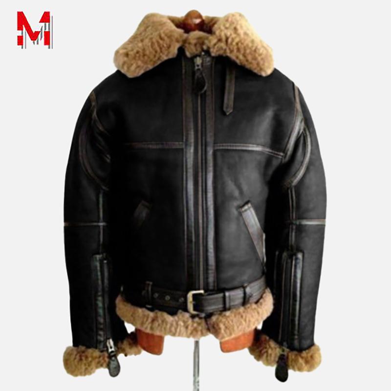 Осенне-зимняя модная мужская теплая меховая куртка, повседневная кожаная куртка с длинными рукавами для езды на мотоцикле, бархатные меховые толстые пальто