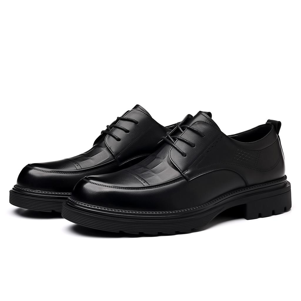 Fashion Autumn Business Genuine Leather Shoes for Men Commuter Platform Lace-up Dress Shoes Male Fashion Casual Black Designer Shoe Man
