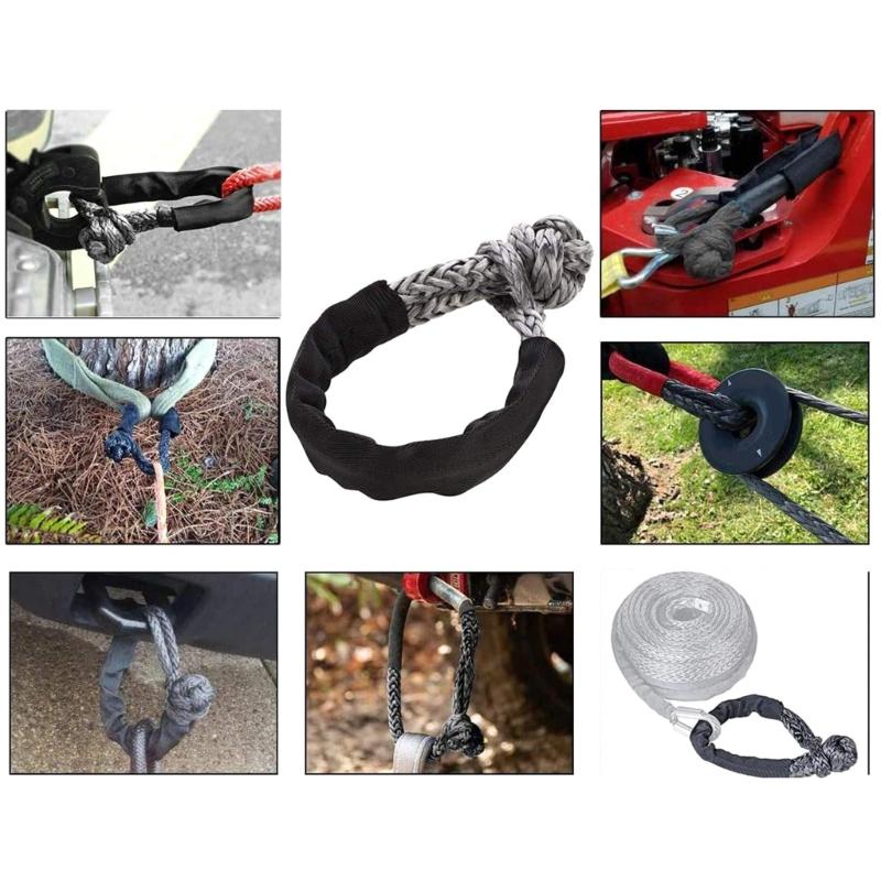 Синтетическая мягкая скоба с защитным рукавом, максимальное разрывное усилие 38000 фунтов, скоба для извлечения внедорожных грузовиков размером 1/2 "X 22"