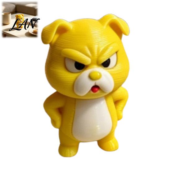 Room Decor for Kids And Adults Little Yellow Dog Ornament, 3D Printed Durable PLA Cute Cartoon Desktop Decorative Ornament Figurine, Funny Arrogant