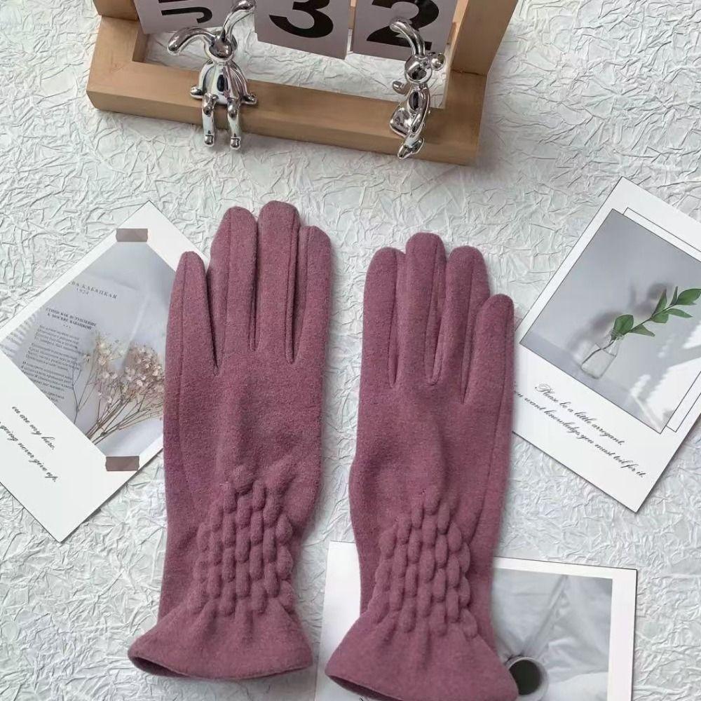 Winter Lady Glove Mitten Women Touch Screen Gloves New Full Fingers Suede Gloves