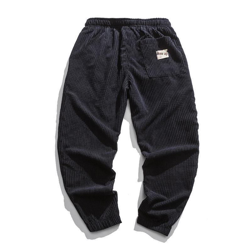 Мужские леггинсы свободного кроя в стиле ретро с эффектом потертости однотонного цвета для осени и зимы